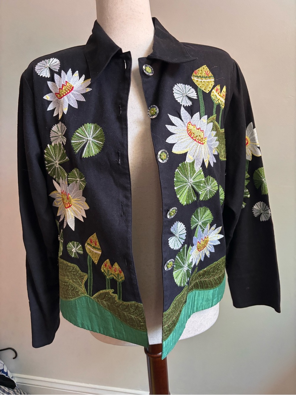 Vintage Art to Wear Pushpa Jacket 1990s Y2K Water Lily Floral Blazer
Jacket S
